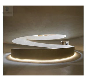 Maravillosamente iluminación cicatriz diseño de forma redonda Superficie sólida Recepción de medio círculo - Product Image 6