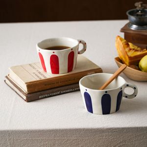 Japanese Style Tea <b>Mug</b> Hand Painted <b>Ceramic</b> <b>Mug</b> Striped Coffee Cup - Product Image 3