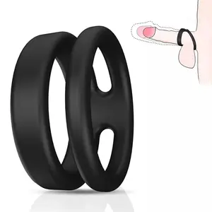 Wholesale Men's Cock Ring Double Condom Ring Lock Sperm Male Masturbators Double Delayed Ejaculation Penile Rings