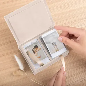 Cajas de recuerdo de cartón con cubierta de terciopelo para almacenamiento de fotos instantáneas con logotipo de tamaño personalizado
