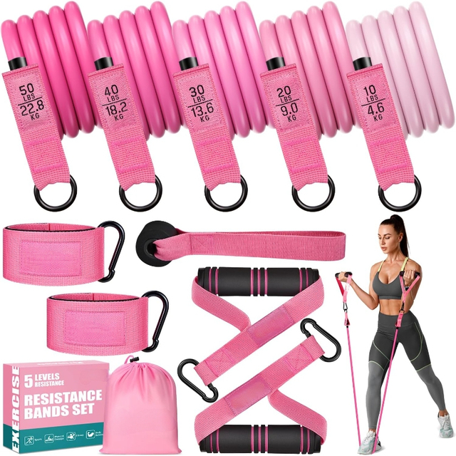 High Quality Supplier Strength Training Elastic Band Natural Latex Exercise Band Fitness Resistance Band Set for Gym Exercises