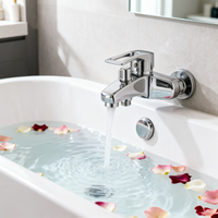 Robinet de baignoire moderne de style minimaliste, eau chaude et froide, corps en alliage de zinc, noyau en céramique, adapté aux hôtels et appartements