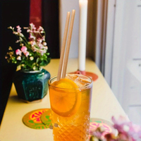 Bagasse de canne à sucre jetable 6*200mm paille compostable Smoothie Cocktail Milkshake jus boisson froide