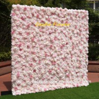 H-457 maßge schneiderte künstliche Blumen wand für Hochzeits dekoration Stoff zurück Roll Up blaue und weiße Rose Blumen wand