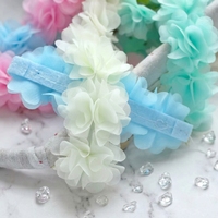 Fleur en dentelle de mousseline colorée de 5 cm, broderie pour vêtements, chapeaux de mariage, décorations, chaussures, accessoires faits main DIY