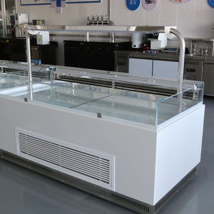 Exhibición comercial de ensalada de frutas de acero inoxidable de doble temperatura, gabinete enfriador, supermercado, equipo refrigerado de mármol - Product Image 4
