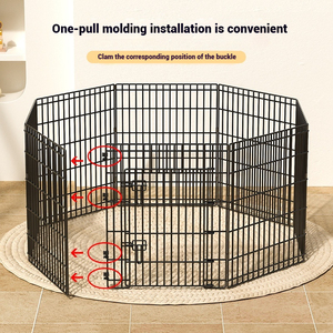 FishPrincess Conception personnalisée Grandes cages pour chiens en métal Chenil simple en fer pour animaux de compagnie avec fermeture à ceinture Cages pliables