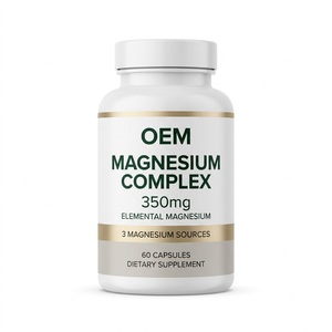 OEM ODM Complejo de Magnesio GMP Halal 60 Cápsulas 350mg de Magnesio Elemental con Glicinato, Citrato y Malato - Product Image 1