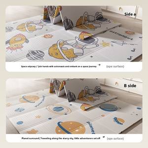 Tapis d'escalade XPE en gros pour fabricants, 2 cm d'épaisseur, pour bébés et enfants, imprimé double face, thème astronaute et espace, pliable en mousse - Product Image 3
