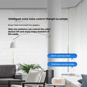 Stores enrouleurs motorisés intelligents Shangri-La à 3 couches, sans fil, filtrants la lumière, rechargeables par énergie <span class=keywords><strong>solaire</strong></span>, compatibles Zigbee - Product Image 3