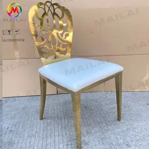 Stainless steel flower back chair wedding supplier decoration chair round chair