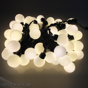 Toprex <span class=keywords><strong>หลอด</strong></span><span class=keywords><strong>ไฟ</strong></span> LED สีขาวอุ่นกลางแจ้ง, <span class=keywords><strong>ไฟ</strong></span>ราวทรงกลมขนาด17มม. สำหรับตกแต่งงานแต่งวันหยุดยาว10ม. - Product Image 1