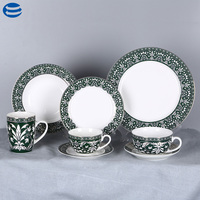 Service de vaisselle de luxe en céramique New Bone, finition émaillée, compatible lave-vaisselle, ensemble de 4 pièces en porcelaine, idéal pour les fêtes (16/24 pièces)