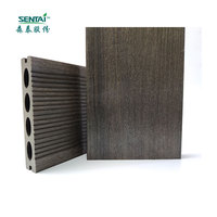 Cubierta hueca Wpc con grano de madera, impermeable, antideslizante, coextrusión, Bpc, compuesto de suelo de ingeniería, 142x24mm