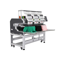 3 Heads Industrial Computer Cap logo Label Totebag Beads T-Shirt Multineedle Digital Sewing and Embroidery Machine Price
