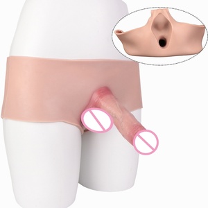 ORALSX Ultra-realistic Hollow Penis <b>Dildo</b> Pants Strap-on Sex <b>Dildo</b> Pants Lesbian Elastic Silicone Male Penis Sleeve Adult Toys - Product Image 1