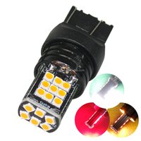 Ampoule LED 7443 T20 3030 24SMD 12V pour feux de freinage, clignotants et feux de recul de voiture, blanc, jaune, rouge, haute luminosité, autres accessoires