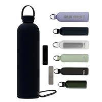Bouteille d'eau isotherme en acier inoxydable de 34 oz avec revêtement en caoutchouc mat, pour boissons chaudes et froides, idéale pour le camping en extérieur (vente en gros)