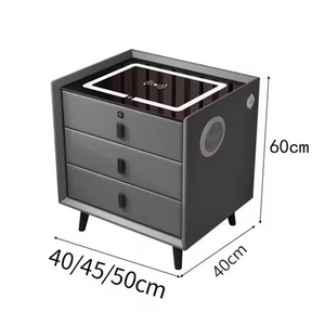 Comodino Smart di Lusso con 3 Cassetti, Ricarica Wireless, Serratura con Impronta Digitale, Funzione Audio e Luce, Arredamento Moderno per <span class=keywords><strong>Camera</strong></span> <span class=keywords><strong>da</strong></span> Letto - Product Image 5