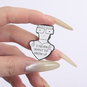 エナメルピンを育てたくない面白い引用レトロTVブローチラペルバッジジュエリーお友達向け卸売ギフト - Product Image 4