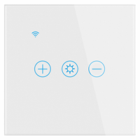 Larkkey Tuya Smart Life WiFi Variateur d'intensité intelligent pour la maison, Panneau tactile 10A 2 voies, Interrupteur en verre, Commande vocale