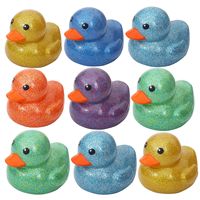 Canard avec paillettes scintillantes, jouets de bain en caoutchouc personnalisés pour enfants, imprimés avec des motifs exclusifs, en vrac, mini, petits