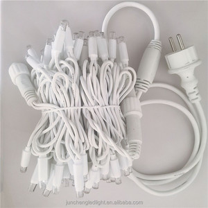 Tampilan luar ruangan liburan antiair putih hangat lembut 2700K kecerahan tinggi 110V 220V lampu tali peri karet - Product Image 4