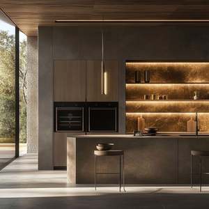 Novedad 2025: Gabinetes de Cocina Prefabricados Inteligentes Integrados, Modernos, con Estructura de Acero Inoxidable, MDF y Accesorios para Fregadero, para Uso Doméstico - Product Image 4