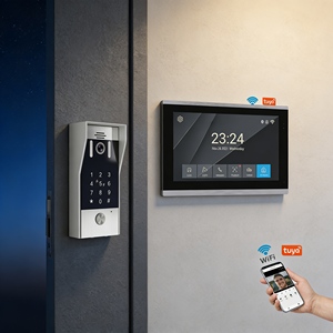 <span class=keywords><strong>Interphone</strong></span> vidéo intelligent Tuya Wi-Fi, connexion 2 fils, base IP, déverrouillage, lecteur d'empreintes digitales 1080P, grand écran tactile 10,1 pouces - Product Image 1