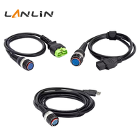 Adaptateur VOCOM II 88890306 8 broches + Câble OBD2 + Câble USB 88890305 24V pour diagnostic de camions Volvo/Mack/Renault