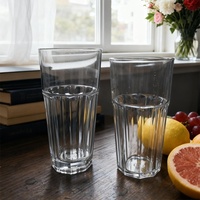 Vente en gros de mugs à bière et à vin en PC octogonaux transparents, durables, résistants aux bris, réutilisables, lavables au lave-vaisselle, écologiques