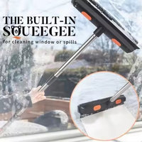 Brosse à moquette 2 en 1 avec manche télescopique Épilateur efficace pour chiens et chats et nettoyage des poils d'animaux Balai en caoutchouc
