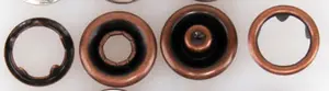 Fixador de botão personalizado dtm, anel de aço inoxidável pintado com quatro peças