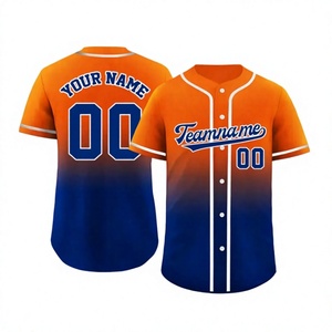 Camiseta de Béisbol Personalizada con Degradado Blanco y Verde Azulado para Hombre, Adulto, Manga Corta, Transpirable, de Secado Rápido, Talla Grande, con Botones en la Parte Delantera y Nombre del Equipo - Product Image 2