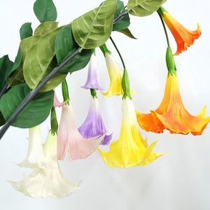 Calidad superior Artificial Real Touch PU Datura <span class=keywords><strong>Stramonium</strong></span> Artificial 2 cabezas Datura <span class=keywords><strong>Stramonium</strong></span> para la decoración del hogar - Product Image 4