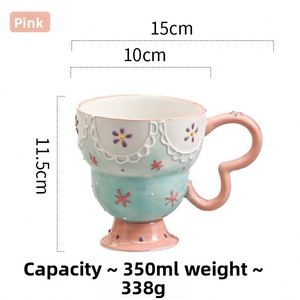 Ceramic Mug Cup Office Water Girl's Creative Cartoon Design Breakfast Milk High-foot Household Anti-scalding Wedding - Product Image 6