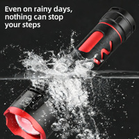 Lampe torche LED blanche rechargeable par USB 10W avec zoom laser, en aluminium, portable, pour le camping et les activités de plein air, 1000 lumens