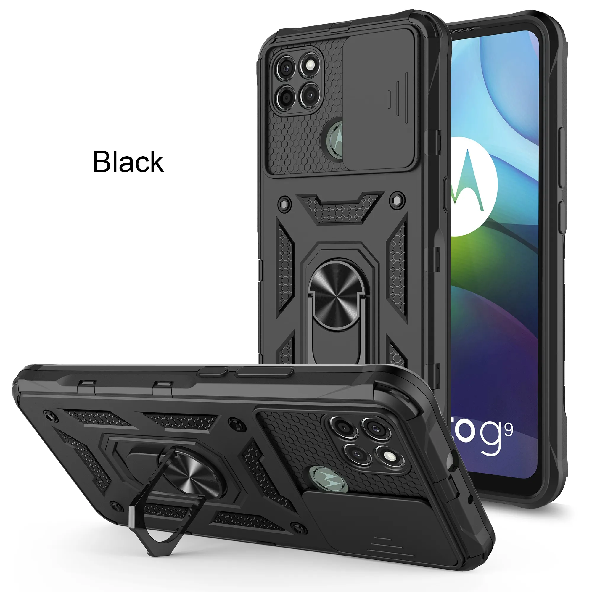 Luxury Shockproof PC Bumper Mobile Accessories Back Cover for MOTO G9 POWER Kickstand Phone Case for MOTO G30