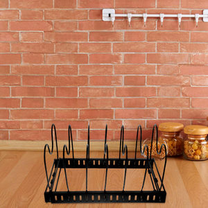 Support de rangement extensible pour ustensiles de cuisine, porte-couvercles réglables, support d'armoire, organisateur de casseroles et poêles de cuisine - Product Image 5