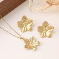 Pendientes de Estrella de Mar y Concha Chapados en Oro de 18K, Geometría Irregular, Flor, Corazón, Hoja, Acero Inoxidable, Conjunto de Pendientes y Collar, ¡Venta Caliente!