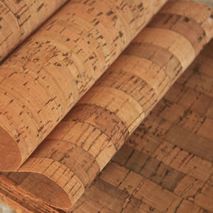 Revêtement mural moderne en liège au design géométrique Installation facile avec papier de base orange pour murs de villa - Product Image 1