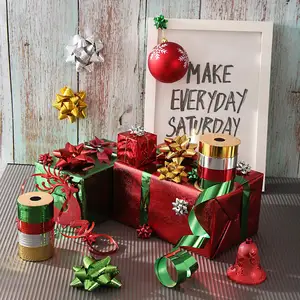 무료 샘플 PP 컬링 리본 웨딩 크리스마스 장식 선물 포장 상자 선물 미니 스타 색종이 나비