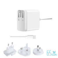 Adaptateur de voyage universel série WorldWide, chargeur rapide PD 65W Type-C intelligent, alimentation CA, chargeur rapide GaN pour téléphone portable et ordinateur portable 65 watts