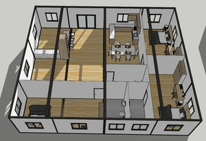 Chất lượng cao Mỹ prefab nhà mở rộng nhà 20ft container với 3 phòng ngủ và phòng tắm - Product Image 2