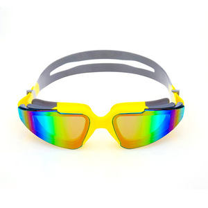 Swimming Goggles Silicone PC Lens Anti-fog <b>Large</b> <b>Frame</b> Electroplated Pink Red White Gray Adult Universal - Product Image 3