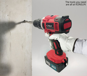 <span class=keywords><strong>Perceuse</strong></span> à percussion sans fil KONSUN 20V |   Moteur à couple maximal de 70 Nm, <span class=keywords><strong>mandrin</strong></span> sans clé de 13 mm, batterie de 4,0 Ah, construction robuste |   Personnalisable par l'OEM - Product Image 3