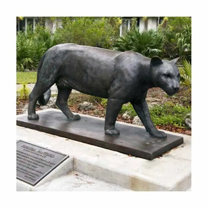 Décoration de jardin d'extérieur, statue de <span class=keywords><strong>panthère</strong></span> en métal grandeur nature, statue de <span class=keywords><strong>panthère</strong></span> <span class=keywords><strong>noire</strong></span> en bronze, sculpture à vendre - Product Image 1