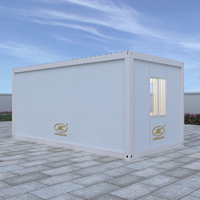 Maison conteneur préfabriquée modulaire détachable en verre de 20 pieds pour dortoir, camping, bureau, ou espace de vie préfabriqué