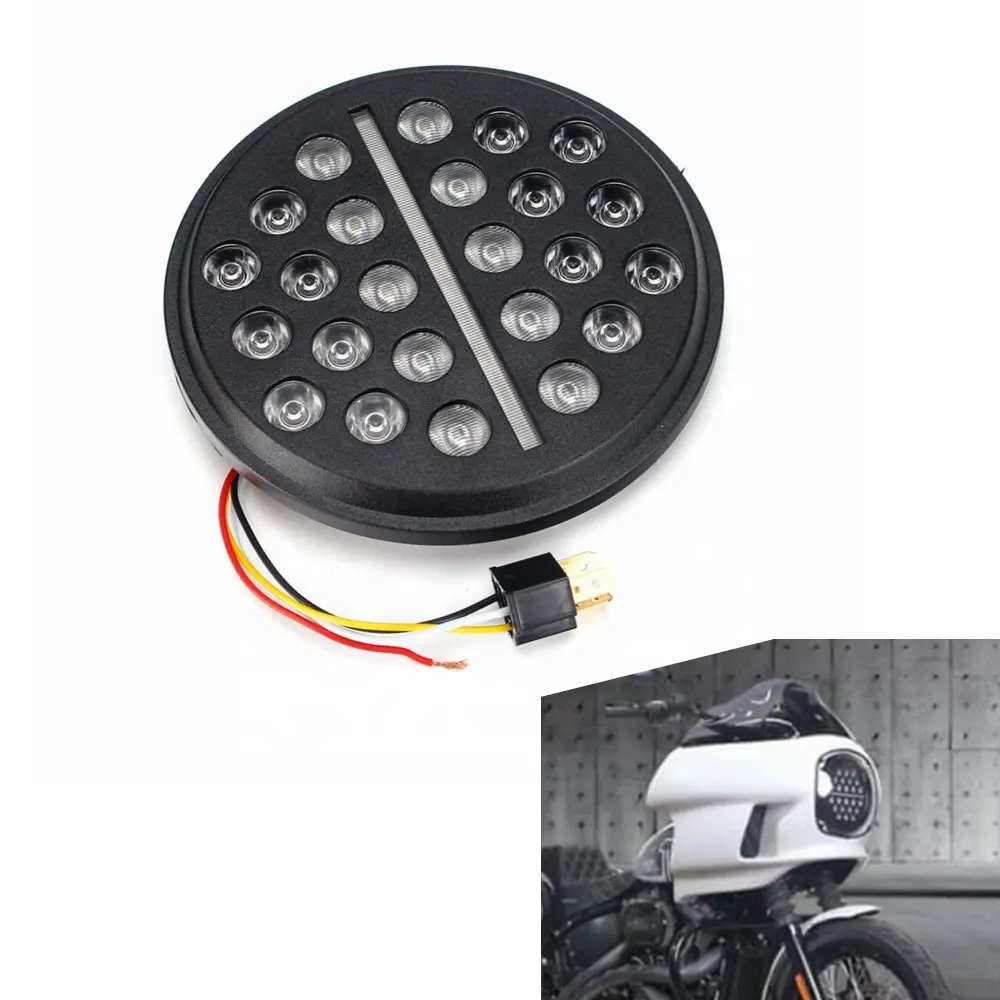 Moto 7 ''LED Slim Line Multi faro di proiezione con DRL per Harley Club Style FXRT FXRD FXRP FXR style carenatura