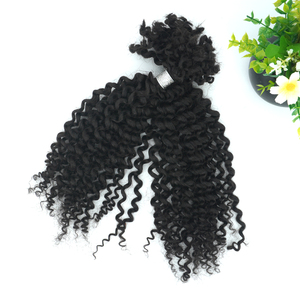 KAMA alta calidad 4A <span class=keywords><strong>Remy</strong></span> cabello venta al por mayor estilo de ganchillo <span class=keywords><strong>Afro</strong></span> rizado extensión de cabello humano a granel Natural - Product Image 6